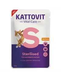 KATTOVIT Vital Care Sterilised cu pui 85 g plic hrana umeda
