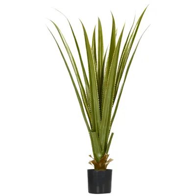 HOMCOM Plantă artificială tip agave în ghiveci, înălțime 90 cm, 16 frunze, interior și exterior, realism ridicat | Aosom Romania