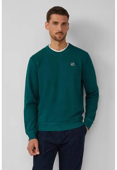 Bluza de trening regular-fit cu aplicatie logo - Verde inchis