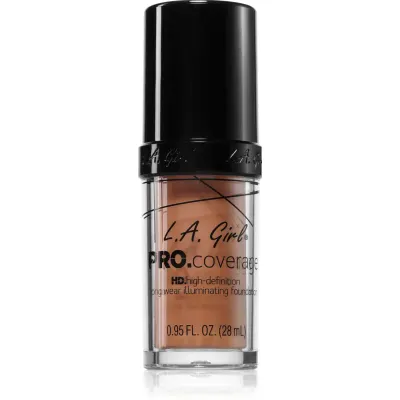 L.A. Girl Cosmetics PRO. Coverage fond de ten lichid iluminator culoare Warm Beige 28 ml