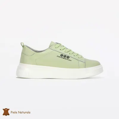 Pantofi Casual de dama din Piele naturala cu talpa groasa CRL0494 Verde