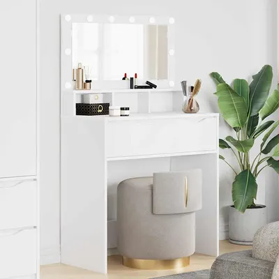 vidaXL Mese de toaletă pentru dormitor Alb 80 x 39,6 x 135 cm