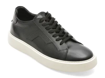 Pantofi sport BITE THE BULLET negri, WB008, din piele naturala lacuita