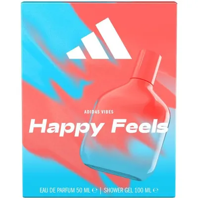Caseta Cadou Femei Adidas Vibes Happy Feels Apa de Toaleta 50 ml, Gel de Dus 100 ml