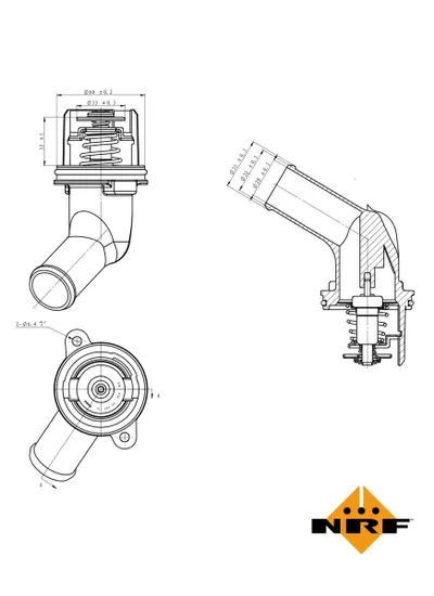 Termostat sistem racire (92 C, in carcasa) potrivit AUDI A4 B6, A4 B7, A6 C5, A6 C6, A8 D3 1.8-4.2 11.98-06.08