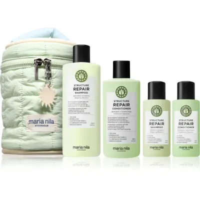 Maria Nila Structure Repair Beauty Bag set cadou pentru păr uscat și deteriorat 4 buc