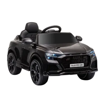 HOMCOM Mașină Electrică pentru Copii Audi RS Q8, 6V, 2 Motoare, Telecomandă, PP, 101x62x51 cm, Negru | Aosom Romania