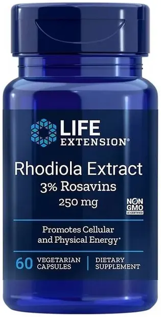 Rhodiola Extract, 250 mg, 60 vege capsule, Life Extension