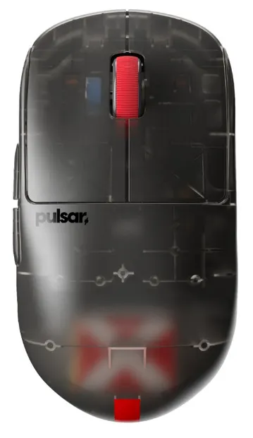 Mouse de gaming Pulsar - X2H Medium, optic, fără fir , Clear Black Edition