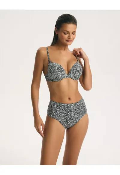 Slip de baie talie inalta dama Antibes - Negru