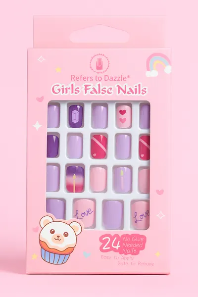 Set 24 Unghii False Press On Love & Hearts CM27