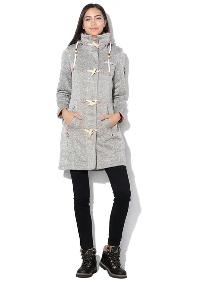 Palton duffle cu captuseala din fleece Tantastique - Gri melange