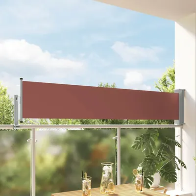 vidaXL Copertină laterală retractabilă de terasă, maro, 60 x 300 cm
