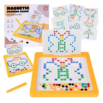 Tabla magnetica educationala cu pini pentru aranjare, Multicolor