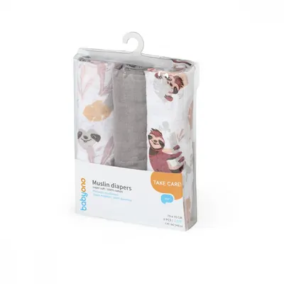 Set 3 scutece din muselina super soft Babyono 34810 din bumbac 70x70 cm