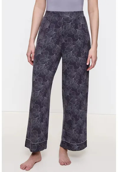 Pantaloni de pijama cu talie medie Aura Spotlight - Albastru petrol