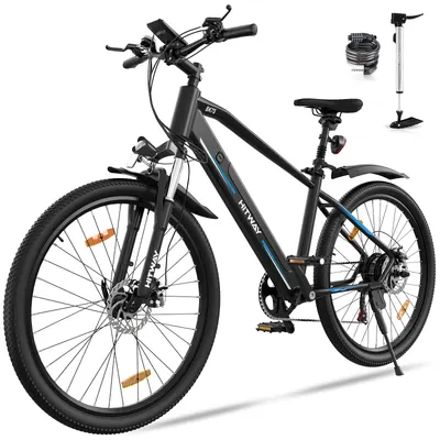 Bicicletă electrică MTB 26" 250W, baterie 36V 12Ah, autonomie până la 90 km