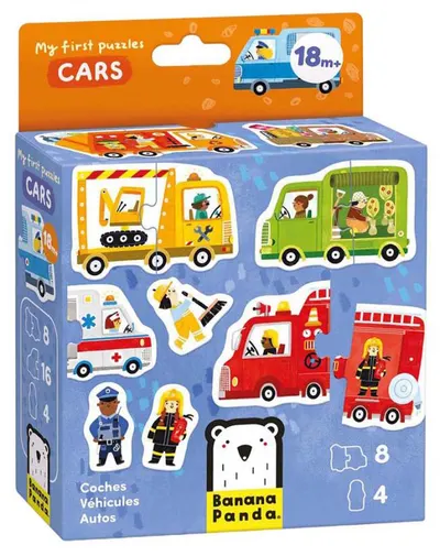 Puzzle pentru copii Banana Panda My First Puzzles - Mașini, 18 luni+
