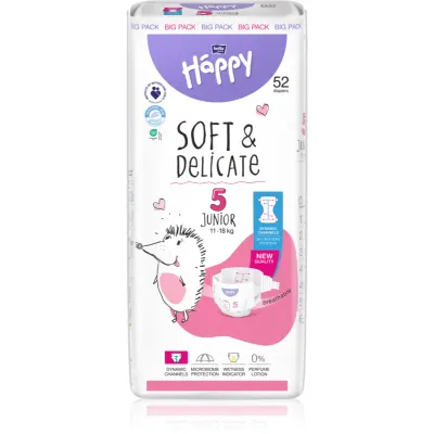 BELLA Baby Happy Soft&Delicate scutece de unică folosință cu canale 11-18 kg 52 buc