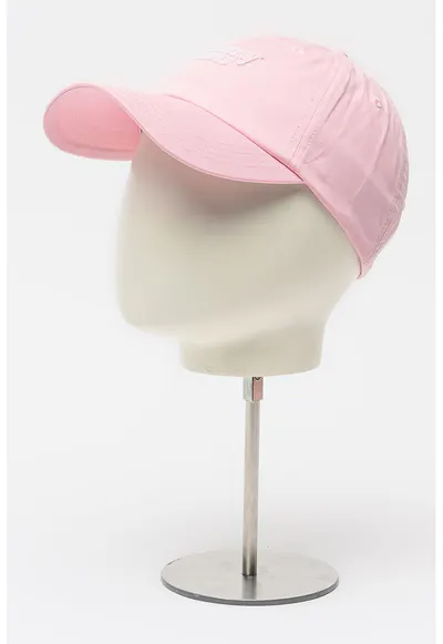 Sapca baseball din bumbac organic cu logo Script - Alb/Roz pastel