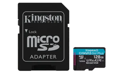 Card de memorie Kingston Canvas Go Plus Micro-SDXC, 128 GB, Class 10 + Adaptor