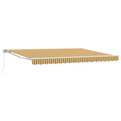 vidaXL Copertină retractabilă manuală Galben, Gri și Alb 4,5 × 3,5 m
