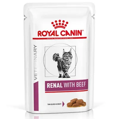 Set 12 buc x 85 gr Hrana dietetica pentru pisici Royal Canin Renal cu vita
