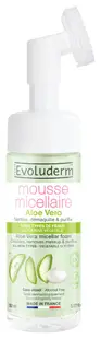 Spuma micelara de curatare cu perie din silicon Aloe Vera, 150ml, Evoluderm