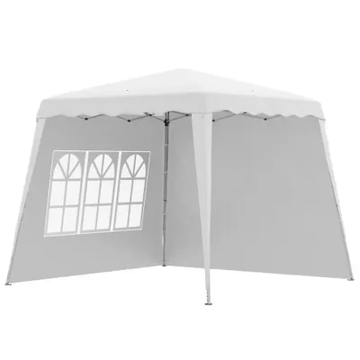 Outsunny Pavilion Pliabil UV50+ cu 2 Părți Laterale Stâlpi Oblici Geantă Transport | Aosom Romania