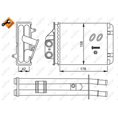 Schimbator caldura, incalzire habitaclu NRF 53641