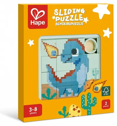 Puzzle din lemn glisant Hape - 16 piese