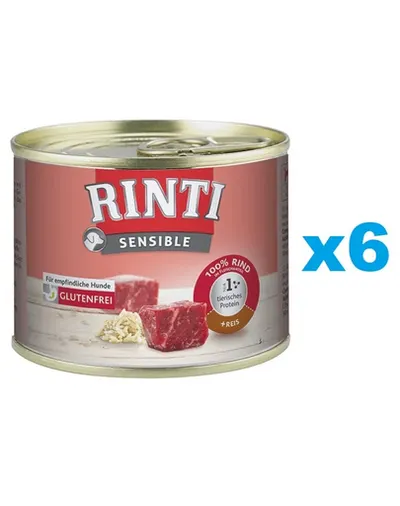RINTI Sensible vita si orez 6x185 g caini cu alergii alimentare