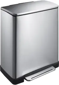 Coș de gunoi pentru colectarea selectivă EKO Europe - E-Cube, 28 + 18 L, crom-mat