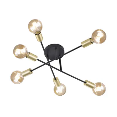 Corp suspendat Cross 6xMax.40W E27 Negru mat