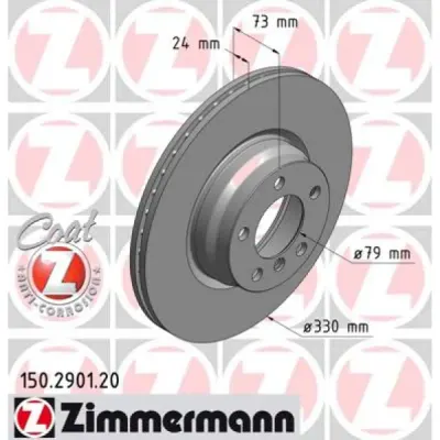Disc frana ZIMMERMANN 150.2901.20
