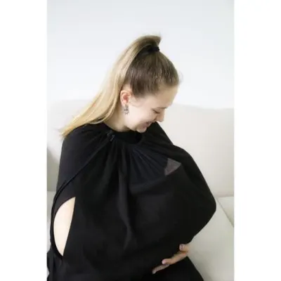Sal pentru alaptare cu fereastra din tul BabyJem (Culoare: Negru)