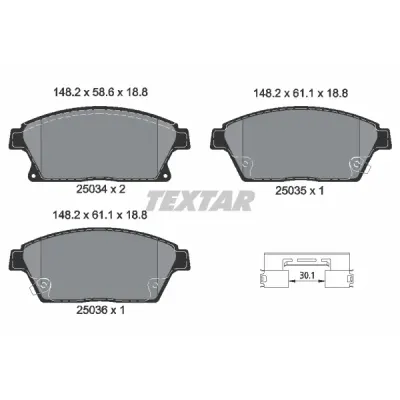 Set placute frana, frana disc TEXTAR 2503401