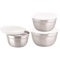 Boluri Inox cu Capace din Plastic, 3 Bucati, Grunberg
