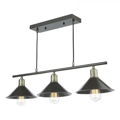 Lampa suspendata Jalen 3 Light Bar Pendant Graphite Antique Brass