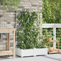 vidaXL Vază pentru Grădină 2 buc. Alb 80 x 40 x 126 cm PP