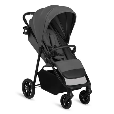 Carucior sport, Lionelo, Emerald, Pliere cu o mana, Copertina XXL UPF50+, Spatar reglabil, Suspensie completa, Roti EVA, 6- 48 luni, Pana la 22 kg, Gri
