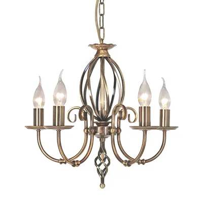 Corp de iluminat suspendat, lustra Artisan 5 Light Chandelier – Aged Brass