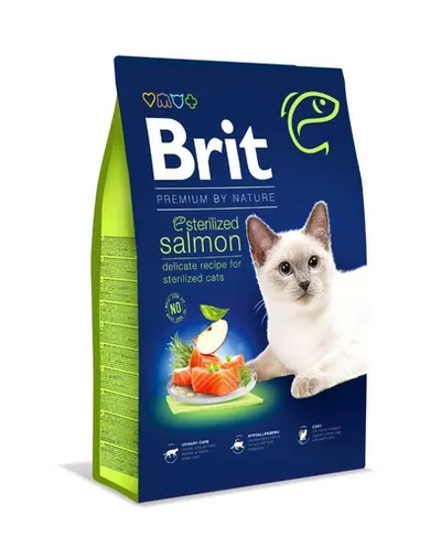 BRIT Cat Premium by Nature Sterilised salmon Hrana uscata pentru pisici sterlizate, cu somon 8 kg