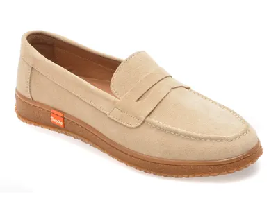 Mocasini GRYXX bej, TG1899, din piele intoarsa