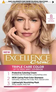 L'Oréal Excellence Vopsea de păr, 8 Light Blonde