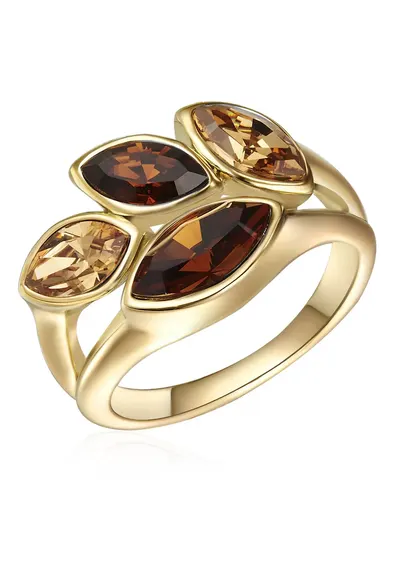 Inel placat cu aur de 14K - cu cristale