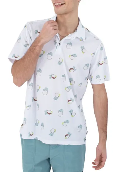 Tricou polo cu imprimeu cu fructe