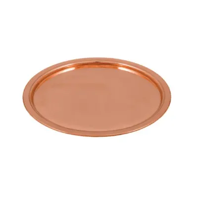 Tava Rotunda Lucioasa din Cupru pentru Servit 30 cm