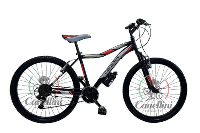 Bicicletă pentru băieți Canellini VORTEX 26" - Negru/Roșu