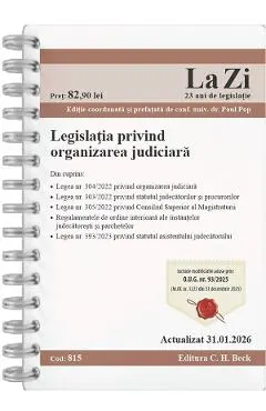Legislatia privind organizarea judiciara Act. 31 Ianuarie 2026 Ed.Spiralata